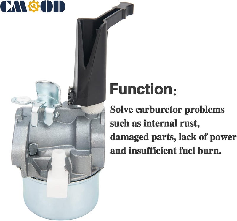 CMOOD 696065 Carburetor Compatible for Briggs & Stratton 697422 110402 110412 215369 Tiller Engine Carb with Mounting Gaskets Kit and 491588S Flat Air Filter Cartridge - Image 4